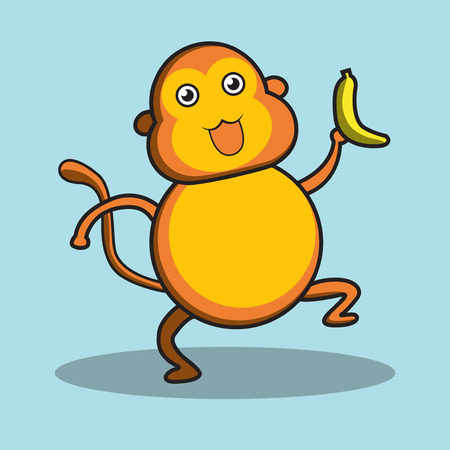Monkey character kid styleのイラスト素材