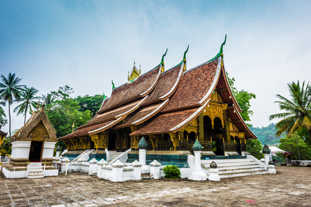Wat Xieng thong temple at Luang Prabang, Laosの写真素材