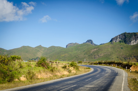 Mountain and blue sky at Kasi, Laos