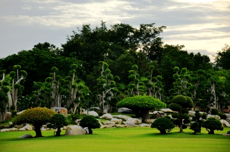 Landscape Beautifully manicured Parkの写真素材