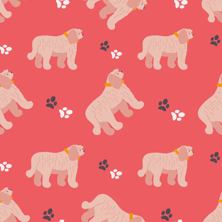 Seamless pattern with komondor dog. Simple background. Vector.のイラスト素材