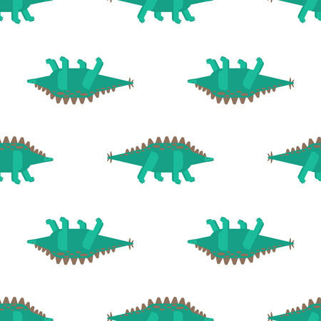 Seamless pattern with Stegosaurus. Background with dinosaur. Vector.のイラスト素材