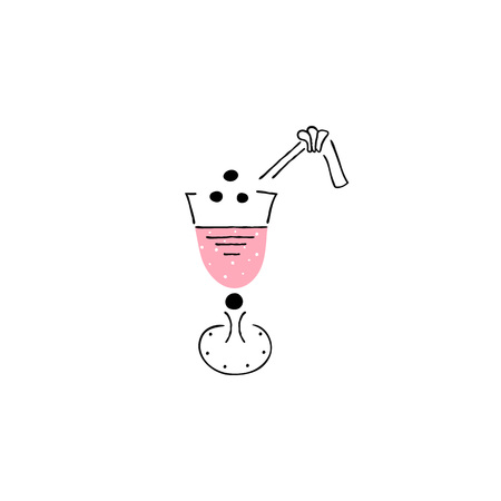 Icon of cocktail hand drawn style. Element for the summer card. Vector.のイラスト素材