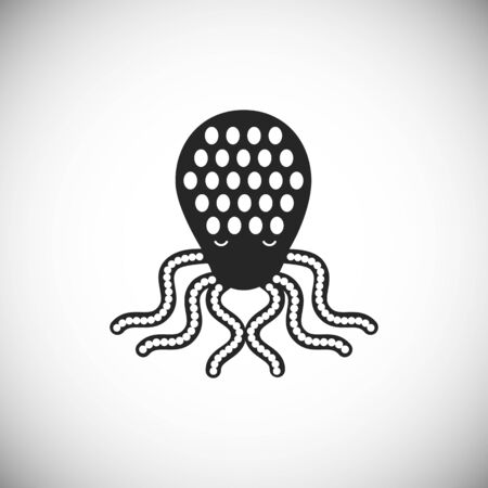 Simple black icon of octopus. Fun silhouette pictogram of underwater fauna.のイラスト素材