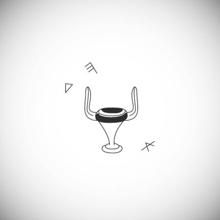 Black ancient Greek pot. Line icon. Simple line icon of vase.のイラスト素材
