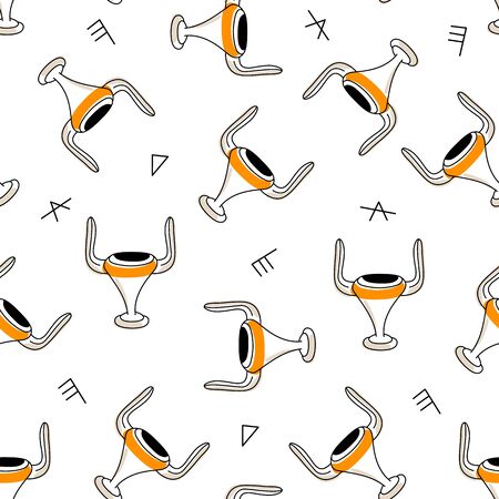 Seamless pattern with ancient Greek pot.のイラスト素材