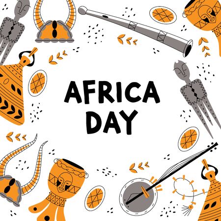 Greeting card for celebrate Africa Day 25 May.のイラスト素材