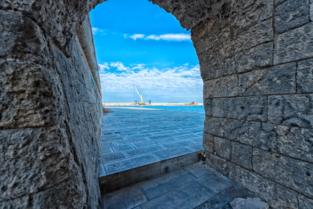 View from the castle of Carlo V, Monopoli, Puglia, Italy.の写真素材