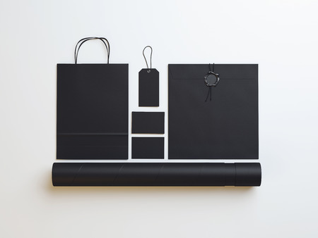 Set of  black  identity elements. 3D renderingの写真素材