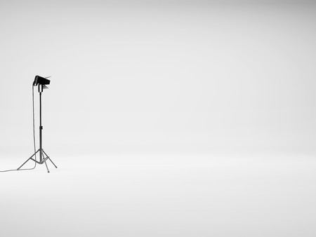 Photo studio with equipment. 3D rendering