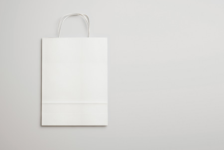 Blank paper bag with handles. 3D renderingの写真素材