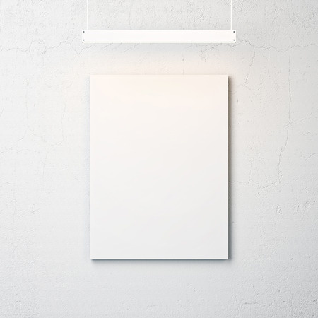 Blank canvas on a wall. 3D renderingの写真素材