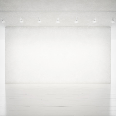 White interior with spotlightsの写真素材