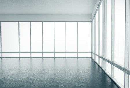 Clear white interior. 3D renderingの写真素材