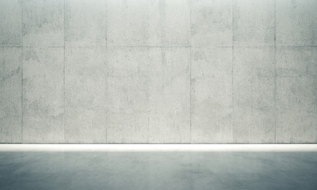 Blank concrete space interior wall with white lights.の写真素材