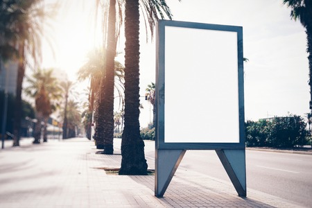 Blank lightbox on the street of the city.の写真素材