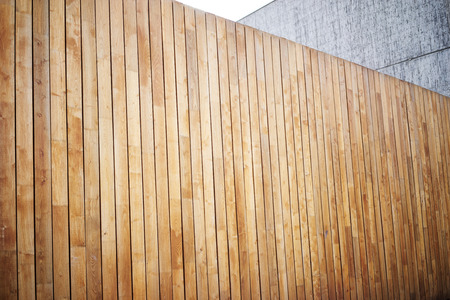 Highly detailed and empty wood wall on the street