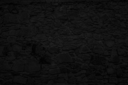 Highly detailed and empty black stone wall. Horizontalの写真素材