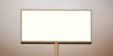 Billboard with empty digital screen ready for new advertisement, abstract background. Wide.の写真素材