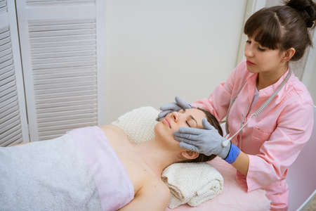 Micro-sensory electric microcurrent procedure bio ems for electrode stimulation of face and body...