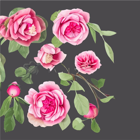 Floral seamless pattern with pink peonies flowers and green leaves on colored background. Vector illustration. Template design for textiles, wrapping paper and wallpaper, apparel and packaging.のイラスト素材