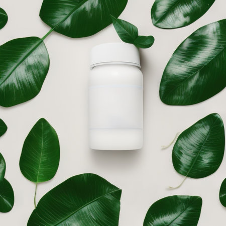 Green leaves on a white background. Natural, organic beauty products. Medicinal plant. Natural...