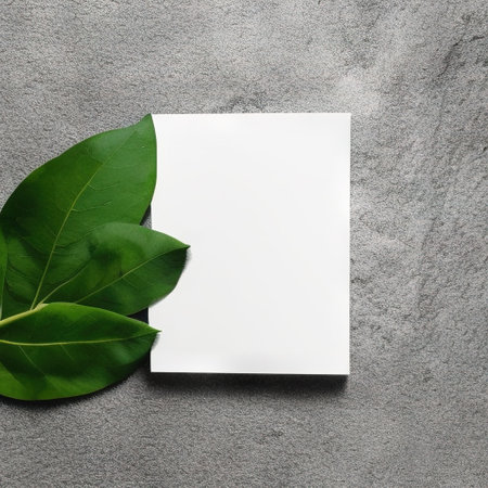 Shooting for make-up, natural cosmetics Close-up mockup with green leaves. Organic cosmetic concept poster. Mock up copy spaceの写真素材