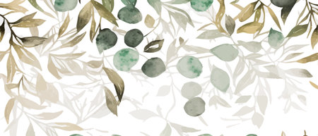 eucalyptus branches, seeds and leaves. Hand drawn eucalyptus bouquet isolated on white background. Floral illustration for design, print, fabric or background. vector illustrationのイラスト素材