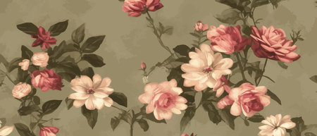 Vector floral banner with leaves and flowers roses or peonies. Elements for your compositions, greeting cards or wedding invitations. Wedding anemones, vector illustrationのイラスト素材