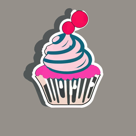 Cupcakes Template, Cupcake Bakery Brochure, Cupcake Shop Menu Design, Restaurant Banner with illustration of fresh sweet cupcakes on stylish background. Vector illustrationのイラスト素材