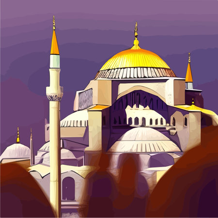 Arabic architecture silhouette. Mosque roof, islamic city niece and minaret skyline silhouettes. Vector set of illustrations. Architecture silhouette, arabic mosque, islam minaretのイラスト素材