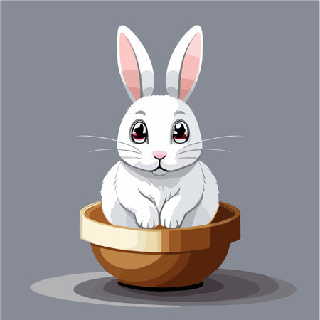 Happy cartoon Easter bunny with colorful on colored background. Vector illustrationのイラスト素材