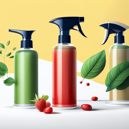 Spray Bottle Spray background mockup. minimalist style