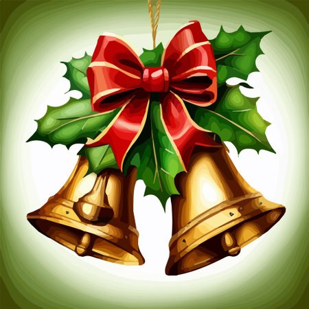 Christmas illustration. Bells and pine. Flat design elements. vector illustration. Vector illustrationのイラスト素材