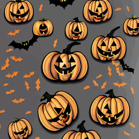 Happy Halloween pumpkins lantern bats web banner with grunge background. EPS10 Vector illustration paternのイラスト素材