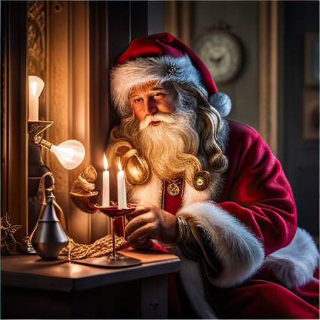 vintage christmas santa claus portrait closeupの素材