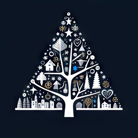 Merry Christmas and Happy New Year background, greeting card, poster, holiday cover. Design templates with typography, season wishes in modern minimalist style for web, social mediaの素材