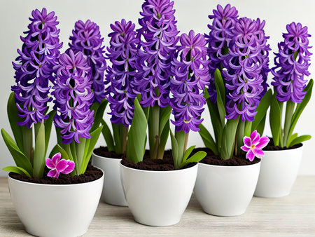 Happy International Women Day, hyacinth over background heartfelt congratulations on March 8th and Mothers Dayの素材