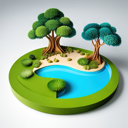 Paper art Ecology and world water day Saving water and world Environment day, environmental protection and save earth waterの素材