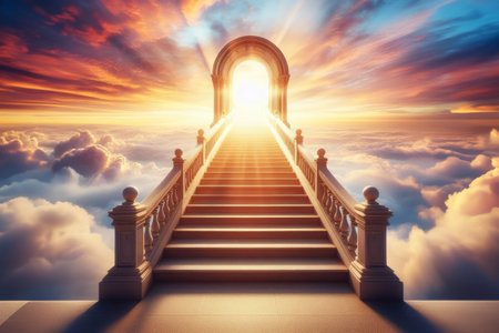Stairway To Heaven, Staircase, After Life, God, Hope, Midjourneyの素材