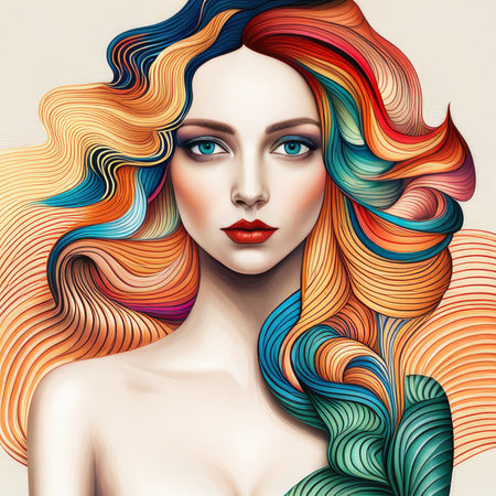 portrait Woman being creative, poster art girl conceptの素材
