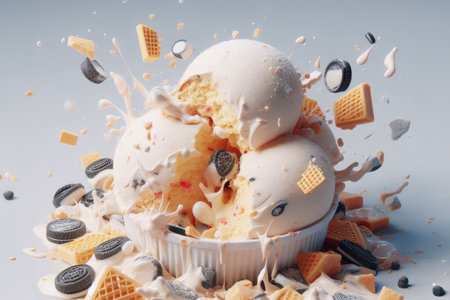 Commercial photo about icecream explosion of tasteの素材