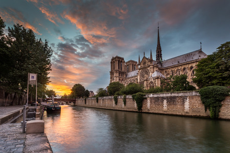 The Cathedral of Notre Dame de Paris, Franceの写真素材