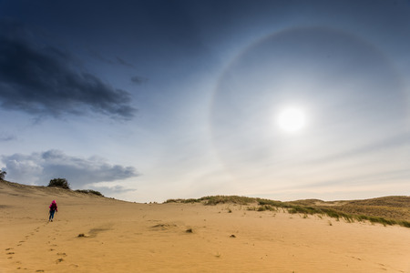 beautiful view of sandy Grey Dunes at the Curonian Spit in Nida, Neringa, Lithuaniaの写真素材