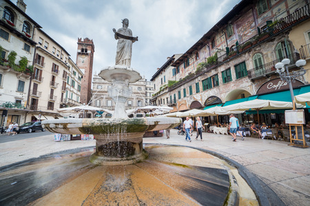 Colorful panoramic view of Veronaのeditorial素材