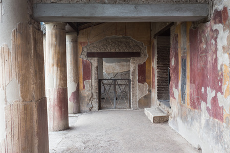 The famous antique site of Pompeii, near Naples in Italyの写真素材