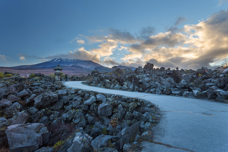 Onioshidashi Volcanic Park  in Nagano Japanの写真素材