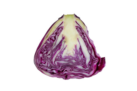 Slices of red cabbage isolated on a white background