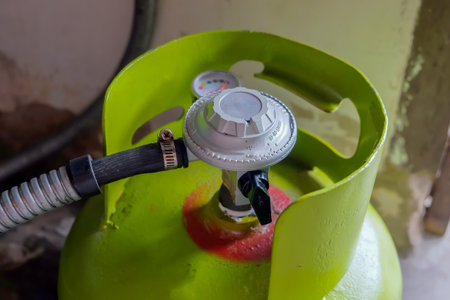 Close-up of water sprayer for filtration of waterの写真素材