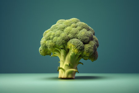 a closeup of fresh broccoli isolated. Generative AIの素材